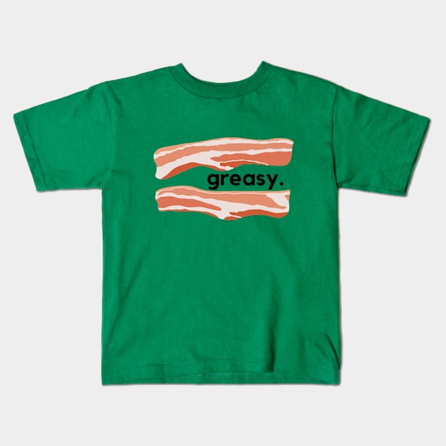 Greasy- a bacon design Kids T-Shirt by C-Dogg